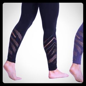 Marika Dry-Wik laser cut leggings in black